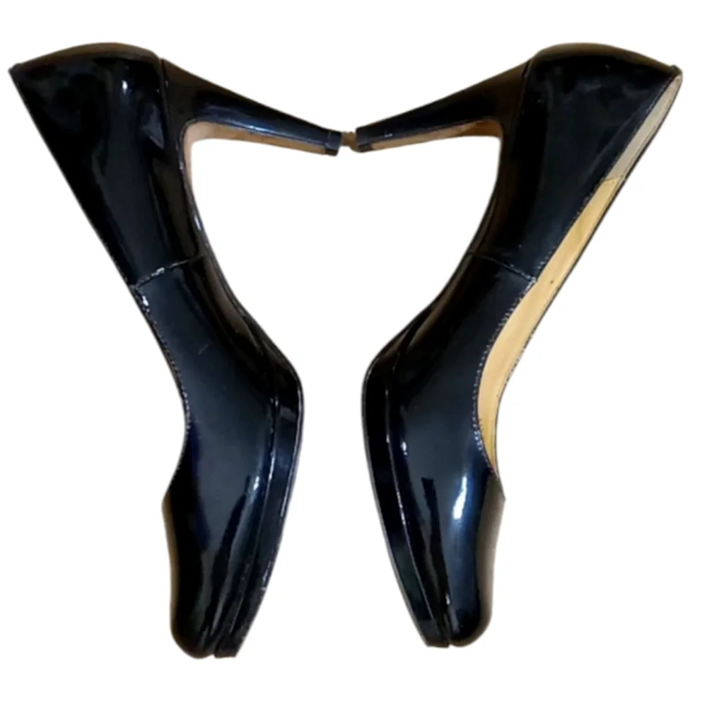 Cole Haan Heels Black Patent Leather Platform Lightly Cushioned Almond Toe
